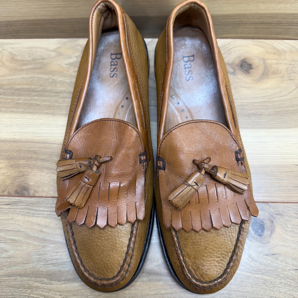 Weejuns‎ GH Bass Stratton Loafers Mens 10 M Cognac Tan Kiltie Tassel